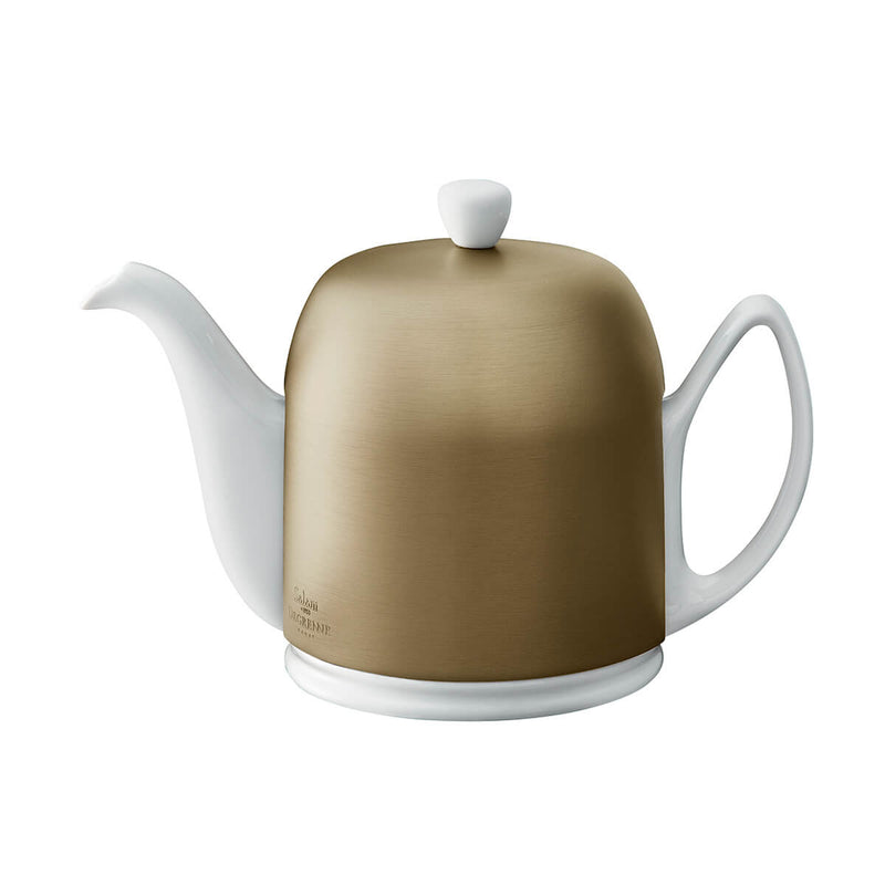 Degrenne Paris - Salam White Teapot with Bronze Aluminum Lid 6 Cup