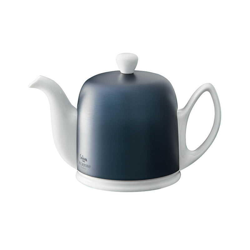 Degrenne Paris - Salam White Teapot With Cobalt Aluminium Lid 4 cup