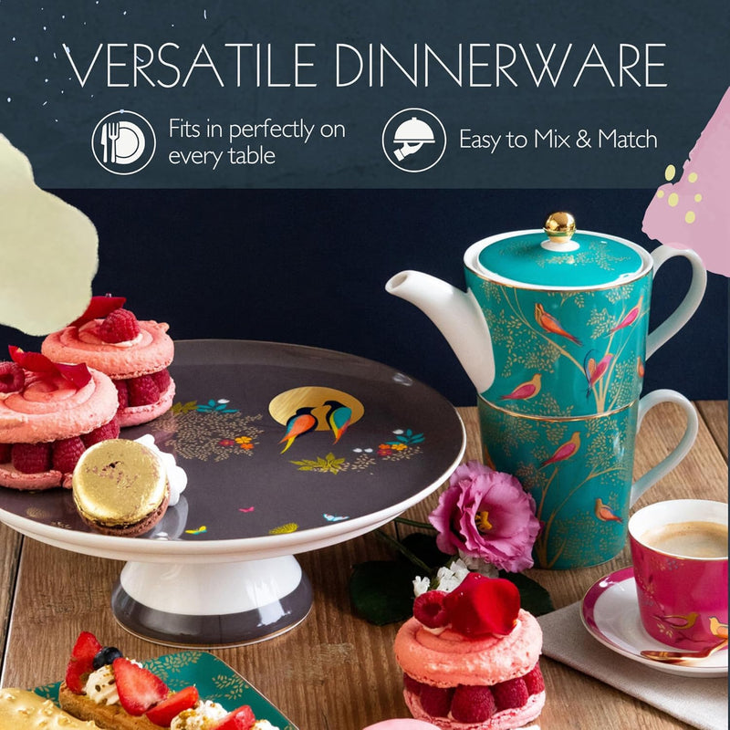 Sara Miller - Chelsea - Tea for One - Green Teapot, Cup, and Saucer Set | 12 oz Home & Kitchen