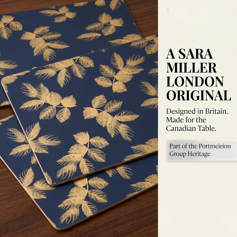 Sara Miller - Eastern Lotus - Navy Placemats (Set of 4) | 16 x 12 in / 41 x 30 cm Home & Kitchen