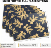 Sara Miller - Eastern Lotus - Navy Placemats (Set of 4) | 16 x 12 in / 41 x 30 cm Home & Kitchen