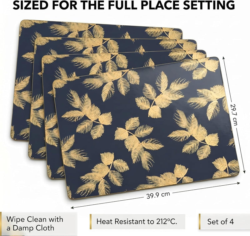 Sara Miller - Eastern Lotus - Navy Placemats (Set of 4) | 16 x 12 in / 41 x 30 cm Home & Kitchen
