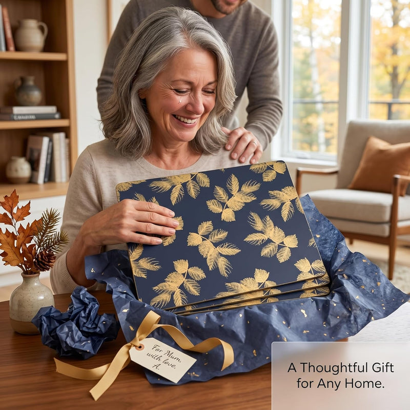 Sara Miller - Eastern Lotus - Navy Placemats (Set of 4) | 16 x 12 in / 41 x 30 cm Home & Kitchen