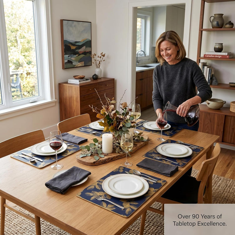 Sara Miller - Eastern Lotus - Navy Placemats (Set of 4) | 16 x 12 in / 41 x 30 cm Home & Kitchen