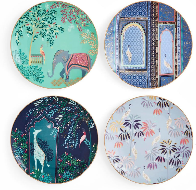 Sara Miller - India Collection - Assorted Cake Plates (Set of 4) | 8 in / 20 cm Home & Kitchen