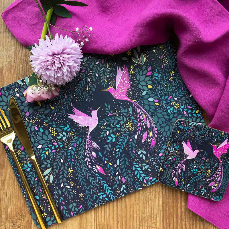 Sara Miller - India Collection - Hummingbird Paradise - Placemats (Set of 4) | 12 x 9 in / 30 x 23 cm Home & Kitchen