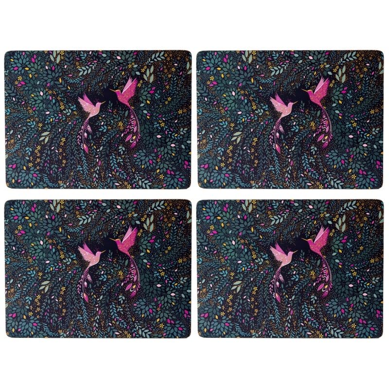 Sara Miller - India Collection - Hummingbird Paradise - Placemats (Set of 4) | 15.7 x 11.7 in / 40 x 30 cm Home & Kitchen