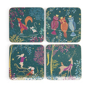 Sara Miller - Woodland Tales - Deer & Robin Coasters (Set of 4) | 4 x 4 in / 10 x 10 cm Home & Kitchen