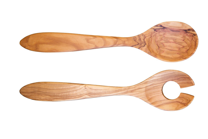 Scanwood - Olive Wood Curved Salad Set Home & Kitchen