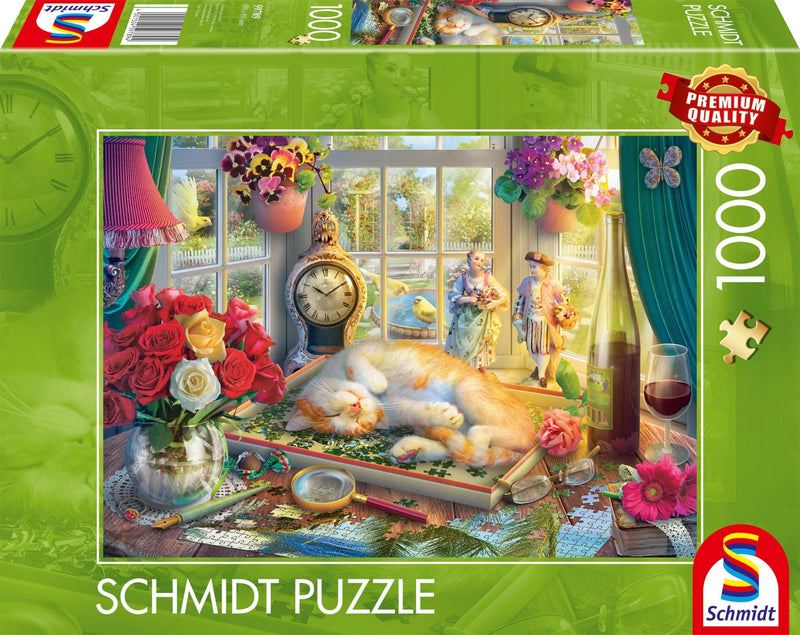 Schmidt Spiele - Puzzle - Puzzle Time With Cat (1000 - Piece Puzzle) Games & Toys