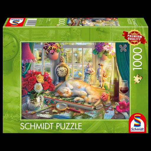 Schmidt Spiele - Puzzle - Puzzle Time With Cat (1000 - Piece Puzzle) Games & Toys