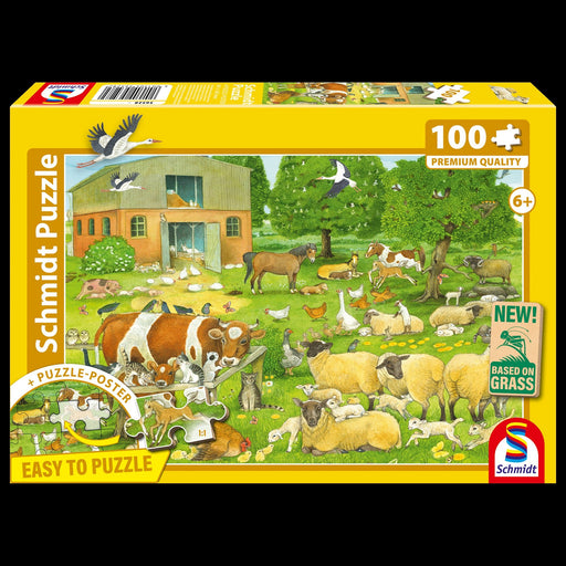 Schmidt Spiele - Puzzle - Pz100 - Animals On The Farm Games & Toys