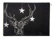Selbrae House - Engraved Slate Holiday Stag Cheese board Home & Kitchen