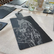 Selbrae House - Engraved Slate Horse Portrait Serving Paddle Home & Kitchen