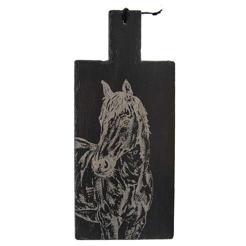 Selbrae House - Engraved Slate Horse Portrait Serving Paddle Home & Kitchen