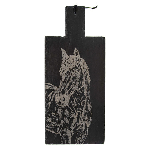 Selbrae House - Engraved Slate Horse Portrait Serving Paddle Home & Kitchen
