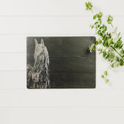 Selbrae House - Engraved Slate Horse Portrait Table Runner Home & Kitchen