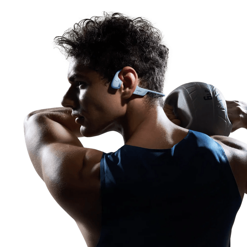Shokz - OpenRun Pro 2 Mini - Blue - Bluetooth Headset Noise Cancelling Mic Premium Bone Conduction - Dual Drivers Enhanced Bass - 3D Audio Water Resistant IP55 - 12Hr Battery Life Electronics