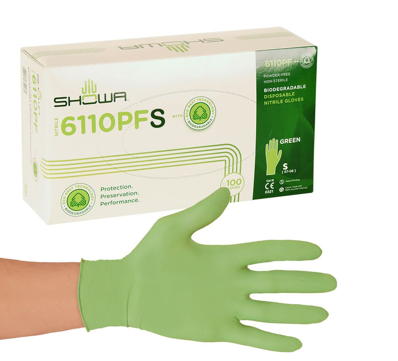 Showa - Gloves green Biodegradable Nitril Small (100) Health & Wellness