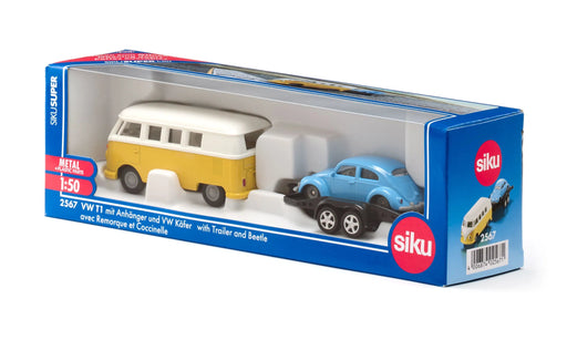 Siku - VW T1 WITH TRAILER AND VW BEETLE Games & Toys