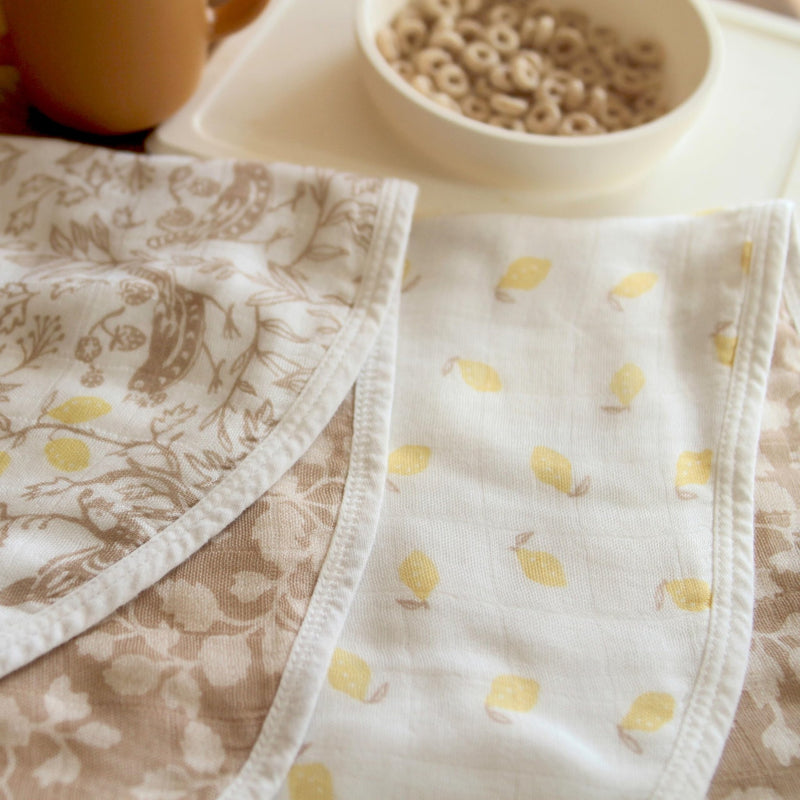 Silky Soft Burpy Bibs Mother & Baby Silky Soft Burpy Bibs | Natural Woodland - Neutral