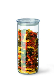 Simax Cylinder Storage Jar with Clear Lid, 47.3 fl oz / 1.4 L, front with illustrative contents