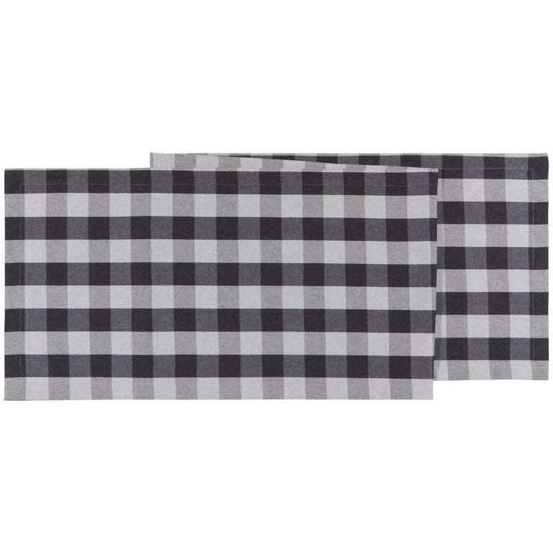 Now Designs - Charcoal Buffalo Check Second Spin Table Runner