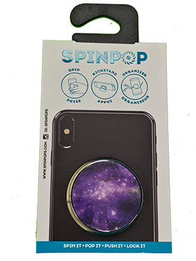 Spinpop Purple Nebula expanding phone grip, single retail pack