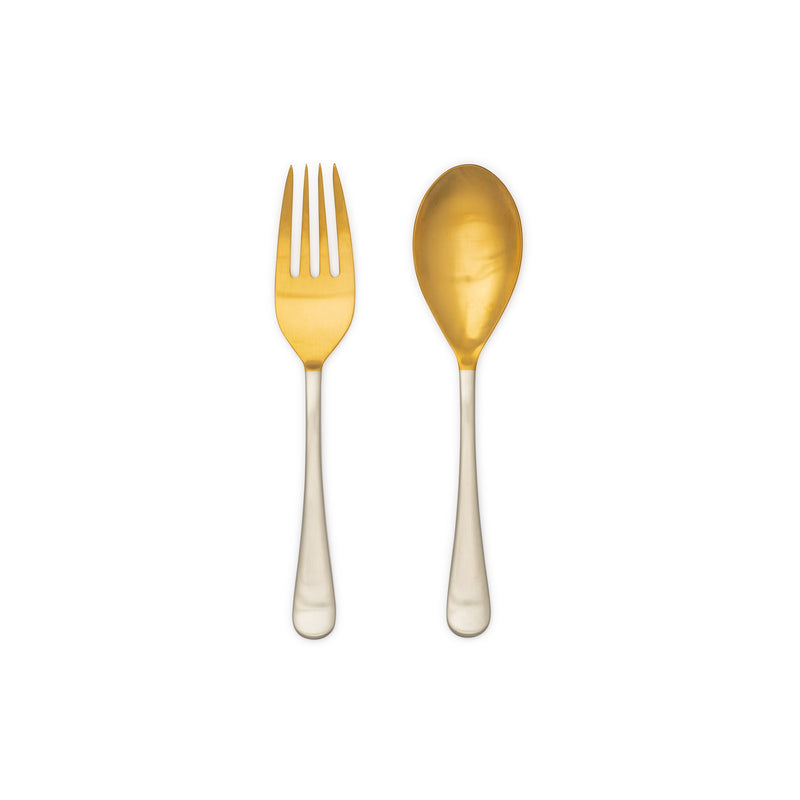 Splendide - Country Matte 2 - tone Gold 2PC Serve Set Home & Kitchen
