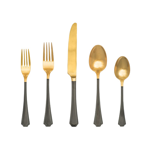 Splendide - Park Avenue Black & Gold 20PC Set Home & Kitchen