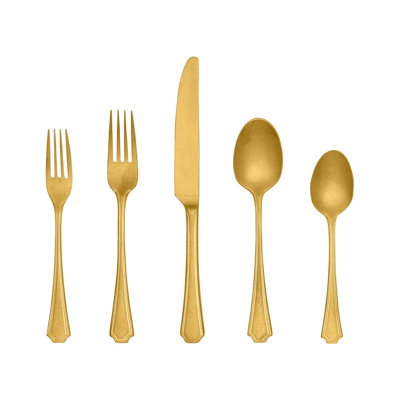 Splendide - Park Avenue Matte Gold 20PC Set Home & Kitchen