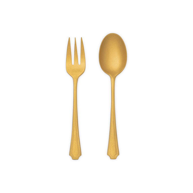 Splendide - Park Avenue Matte Gold 2PC Serve Set Home & Kitchen
