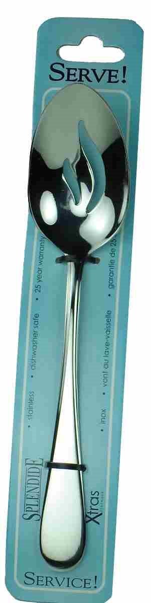 Splendide - PIERCED SERVING SPOON - SPLASH - MIRROR - BLUE CARD Home & Kitchen