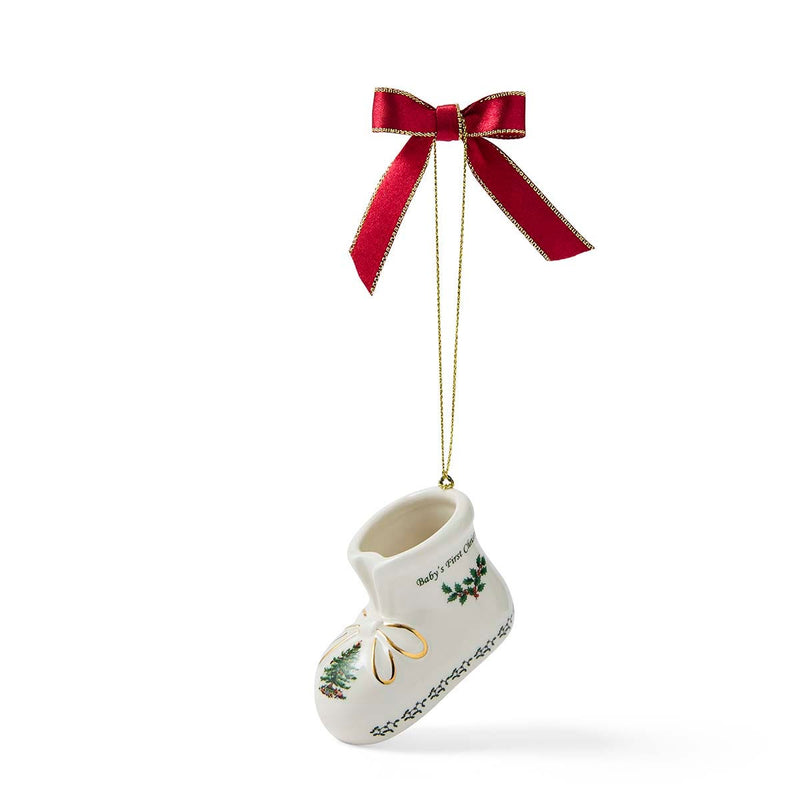 Spode Christmas Tree Baby's First Christmas 2026 Bootie Ornament