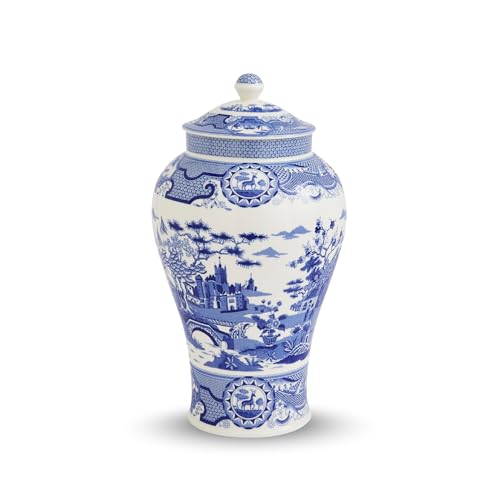 Spode - Blue Italian - Gothic Castle Vase | 14 in Home & Kitchen