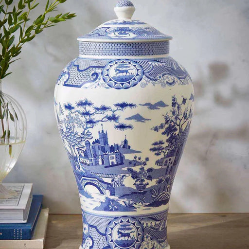 Spode - Blue Italian - Gothic Castle Vase | 14 in Home & Kitchen