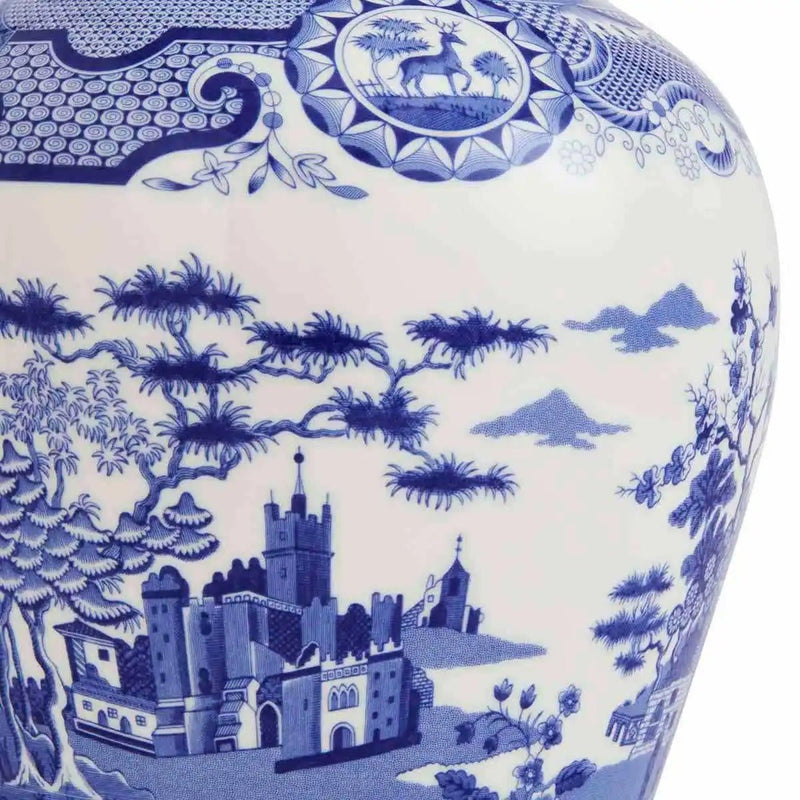 Spode - Blue Italian - Gothic Castle Vase | 14 in Home & Kitchen