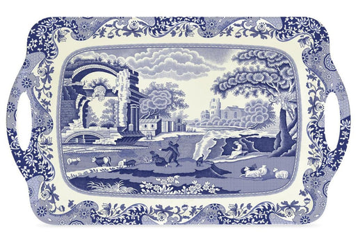 Spode - Blue Italian - Melamine Handled Tray | 18.9 x 11.6 in Home & Kitchen