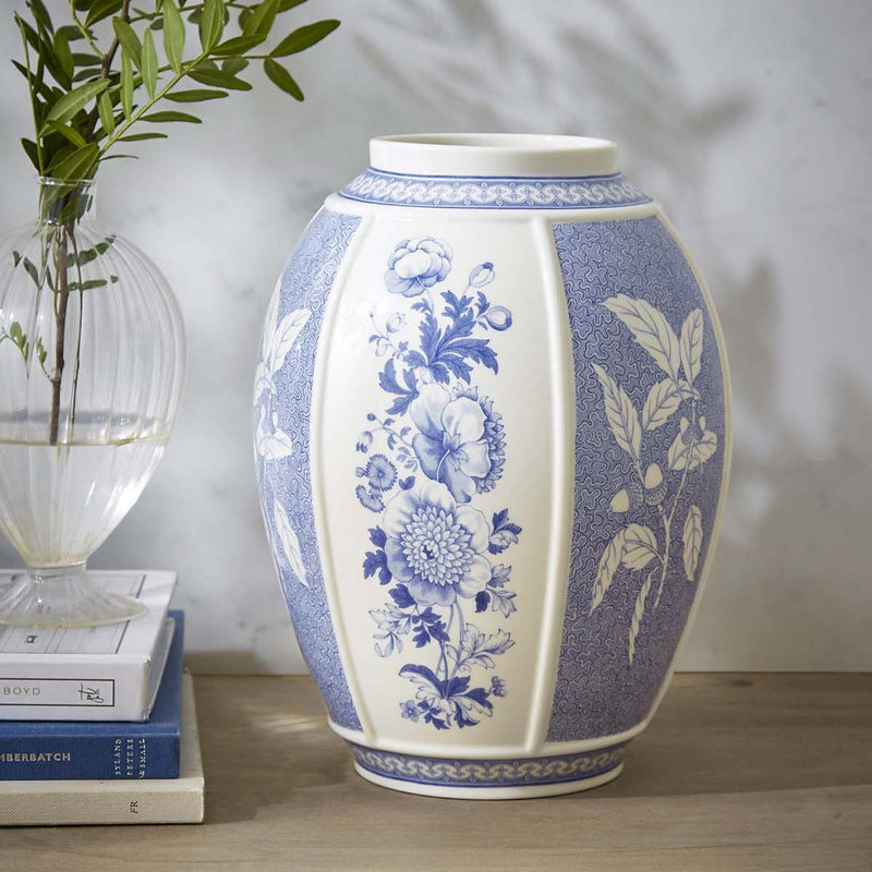 Spode - Blue Italian - Panel Vase 10 British Flowers Home & Kitchen
