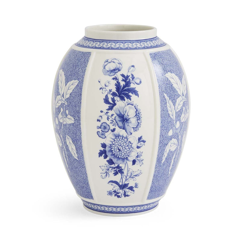 Spode - Blue Italian - Panel Vase 10 British Flowers Home & Kitchen