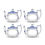 Spode - Blue Italian - Teapot Napkin Rings (Set of 4) | 2.5 in Home & Kitchen