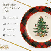 Spode - Christmas Tree 16 - Piece Tartan Dinnerware Set Home & Kitchen