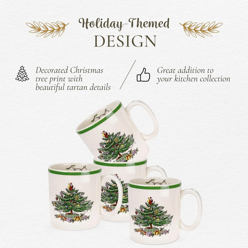 Spode - Christmas Tree 16 - Piece Tartan Dinnerware Set Home & Kitchen