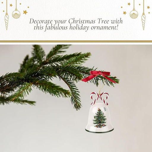 Spode - Christmas Tree - Candy Cane Bell Ornament Home & Kitchen