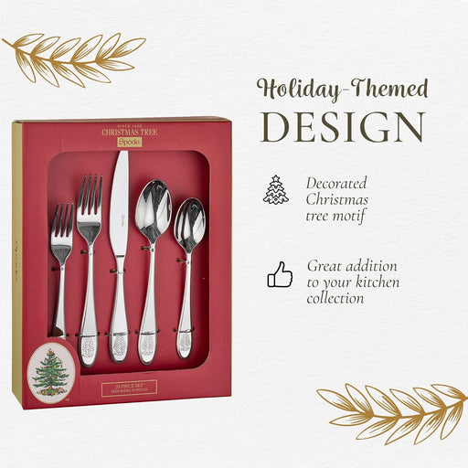 Spode - Christmas Tree - Cutlery Set | 4 of each Home & Kitchen