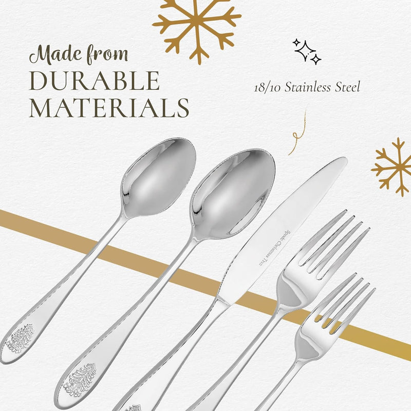 Spode - Christmas Tree - Cutlery Set | 4 of each Home & Kitchen