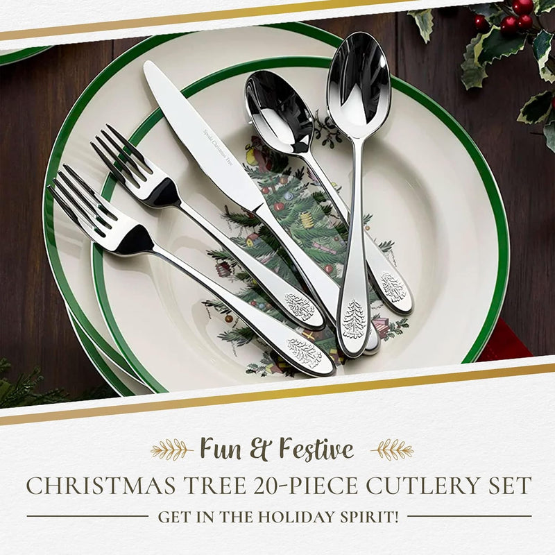 Spode - Christmas Tree - Cutlery Set | 4 of each Home & Kitchen