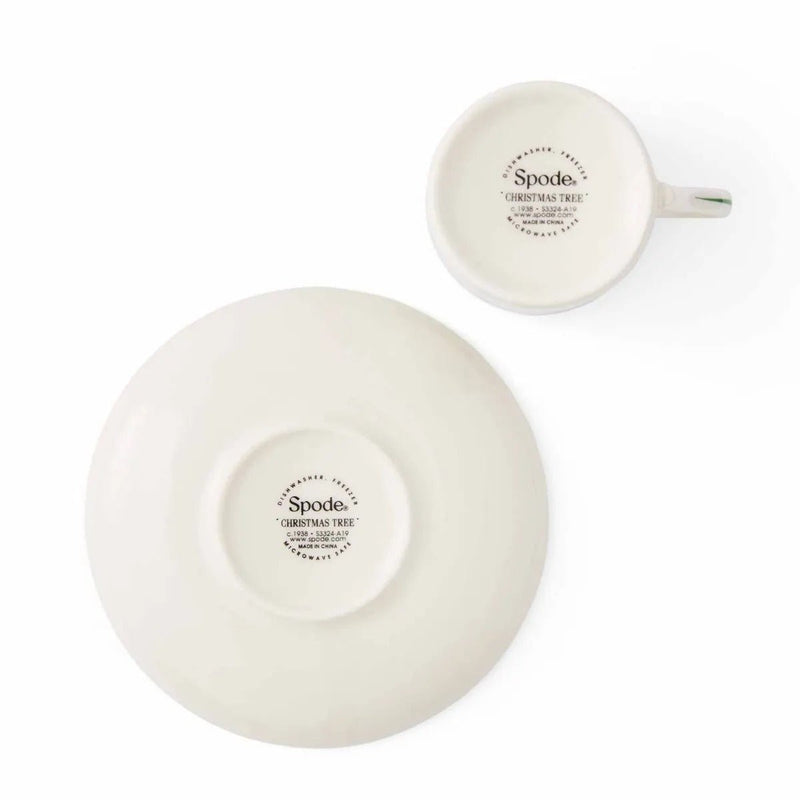 Spode - Christmas Tree - Espresso Cup & Saucer (Set of 4) | 0.09 L / 3 oz Home & Kitchen
