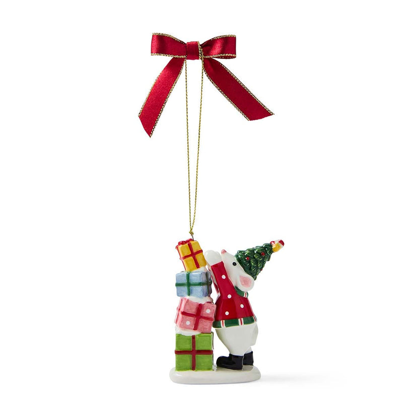 Spode Christmas Tree Mouse with Presents Ornament