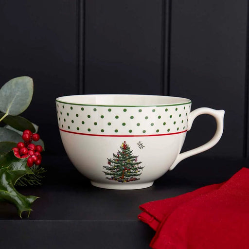 Spode - Christmas Tree Polka Dot - Polka Dot Jumbo Mug | 20 oz Home & Kitchen